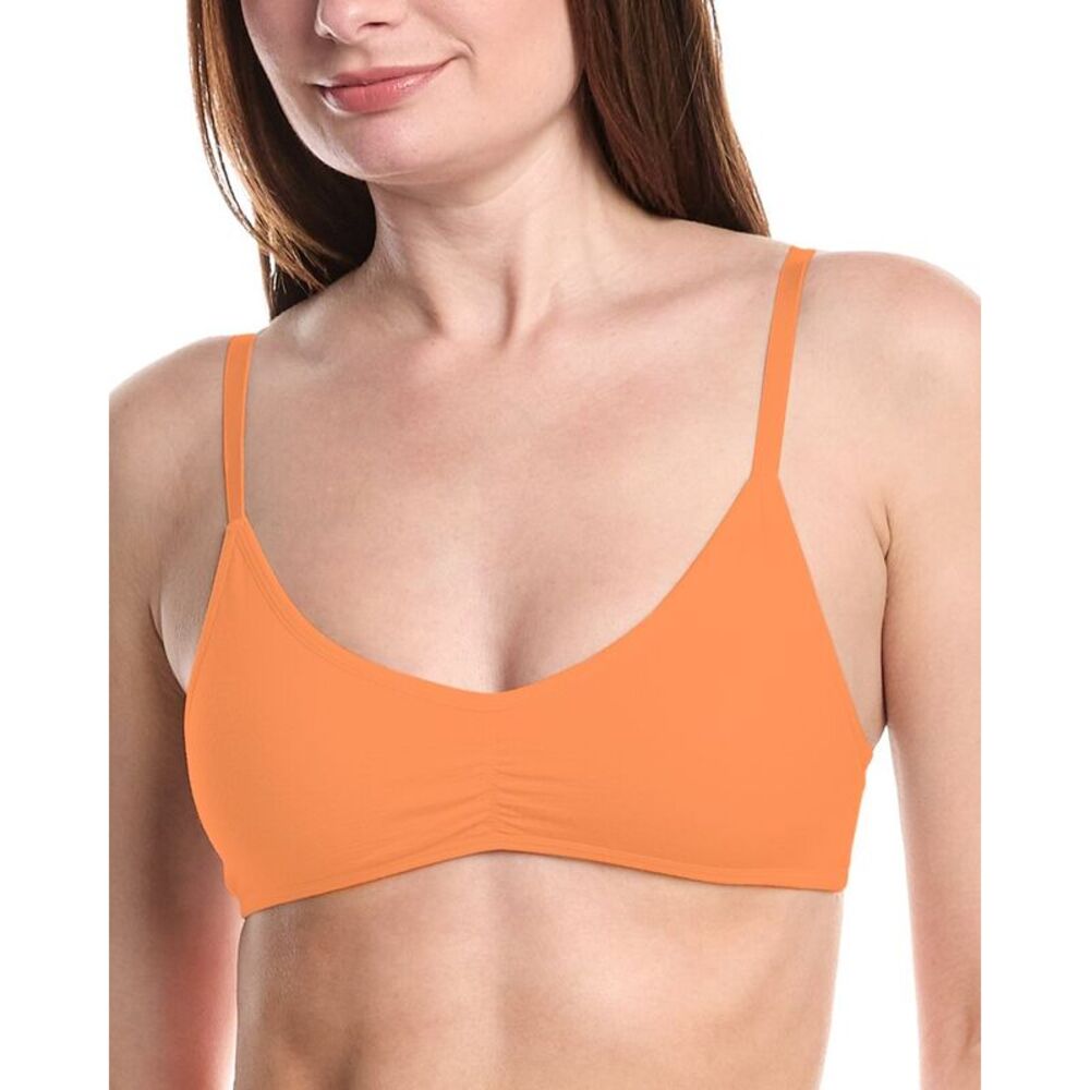 Bamboo Womens  2Pk Seamless Cheeky Scrunch Dipped Bralette, Orange